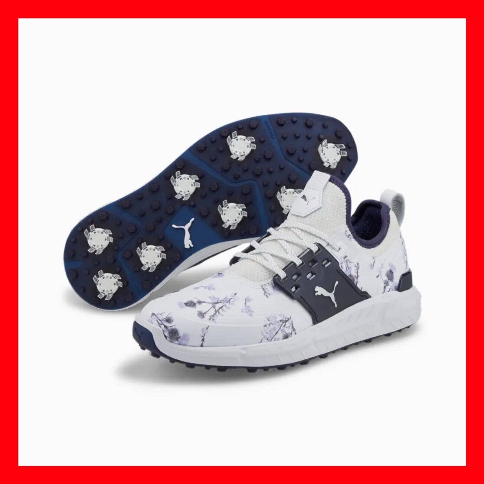 Puma Ignite Articulate Lowlands Golf Shoes Spikes Floral 377218 01 Mens Size 9.5